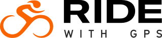 Logo Ride with GPS, app partner per la navigazione e le tracce GPX dell'evento.